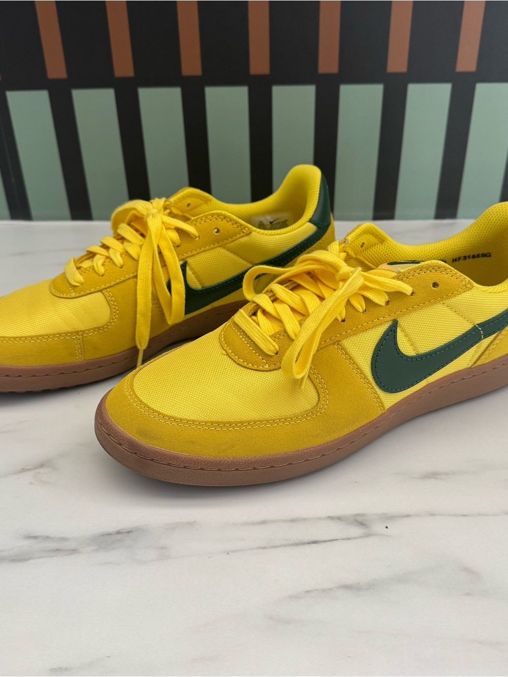 Nike Men’s Field General Sneakers in Chrome Yellow, Fir, Gum, & Med Brown 10.5